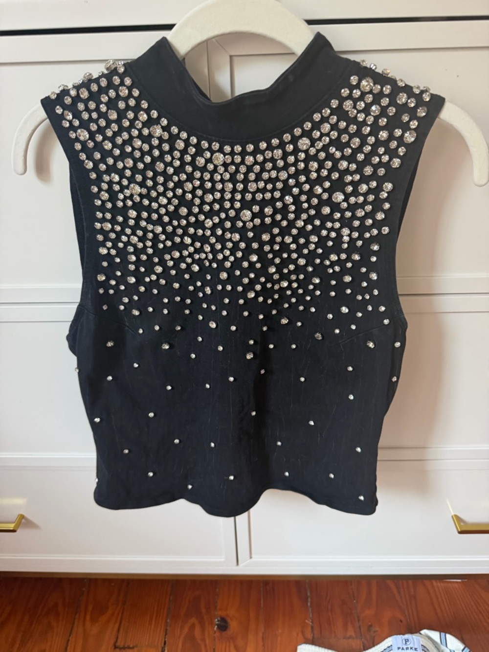 Free people black bedazzled tank